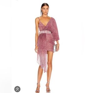 Patbo asymmetric belted mini dress